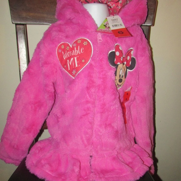 Disney/'s Minnie Mouse Toddler Girl Cute Adorable Hooded Puffer Jacket //6X// MINNE